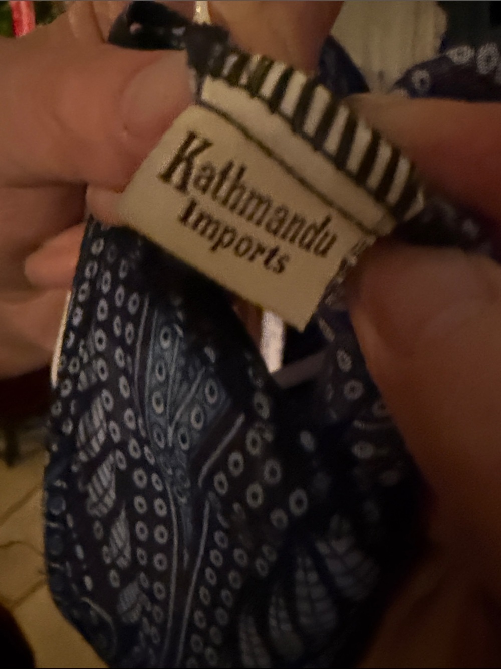 Kathmandu Imports Navy Blue Paisley Scarf